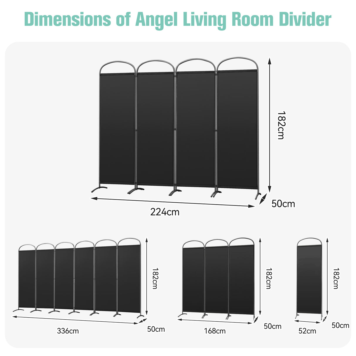 Angel Living Paravent 4tlg 225X185CM Bogenparavent Sichtschutz Raumteiler