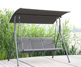 SW-037T-G Hollywoodschaukel Gartenschaukel 3 Sitzer mit Sonnenschutz aus Stahl