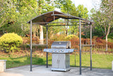 Angel Living Grillpavillon,BBQ-Pavillon mit Rauchabzug 245x150x233 cm,Grau