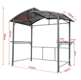 Angel Living Grillpavillon,BBQ-Pavillon mit Rauchabzug 245x150x233 cm,Grau